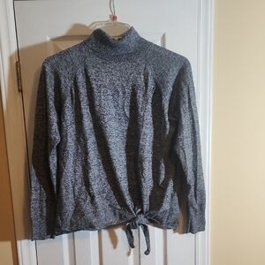 GAP Gray Knit Sweater with Tie Hem Longsleeve Women's Size XXL